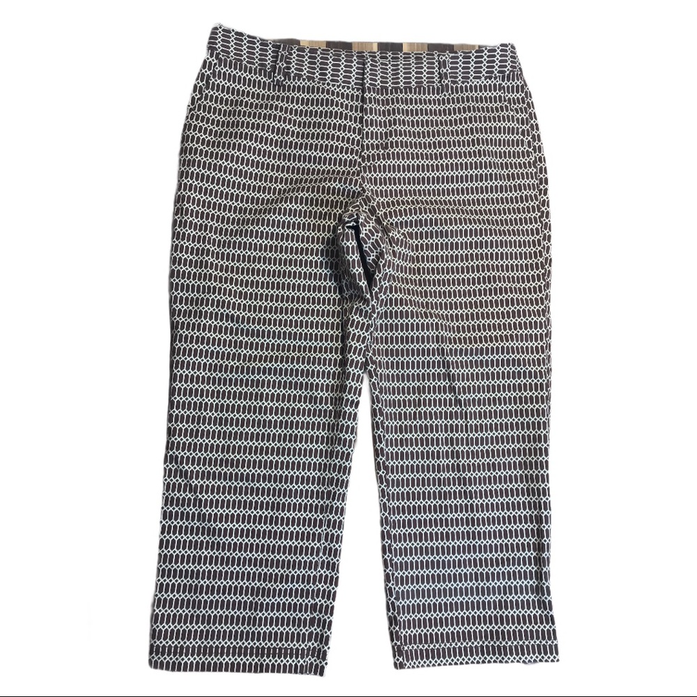 Tommy Bahama Pants Geometric Cotton Size 14 Brown